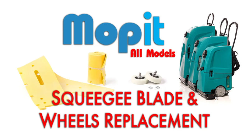 Mopit Squeegee Blade and Wheels Replacement For Mopit 5, mini, Mid, MAX